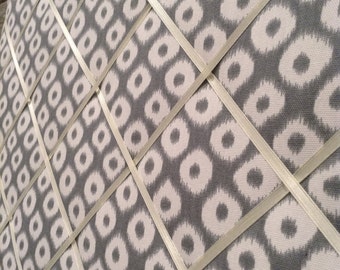 16x20 French Memo Board - grey and white Ikat dots- Unframed