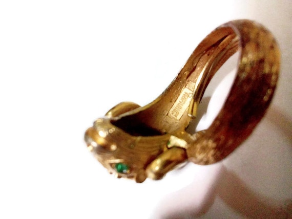 Vintage Trifari Something Wild Gold Ram Ring