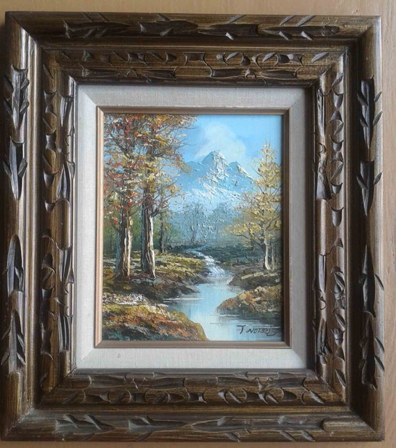 T. Norris 15x18 With Frame. Vintage Original Oil