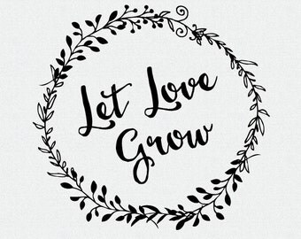 Download Let Love Grow Stamp Wedding Favor Thank You Stamp Self