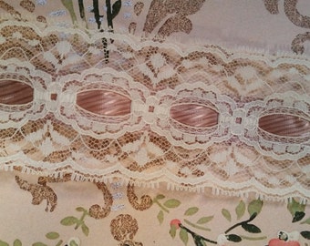 Gorgeous Vintage Cream Ecru Victorian Lace Trim Ribbon Yardage 2 1/2 In. | LAST ONES