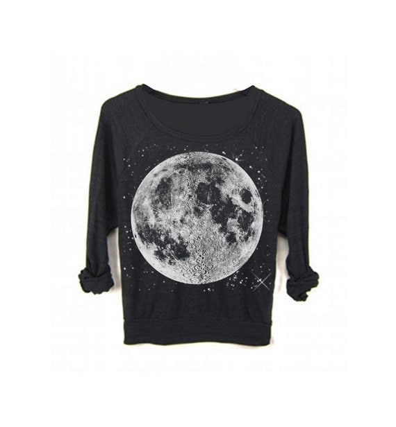 Womens FULL MOON Star Sweater Sweatshirt Bohemian by FreeBirdCloth