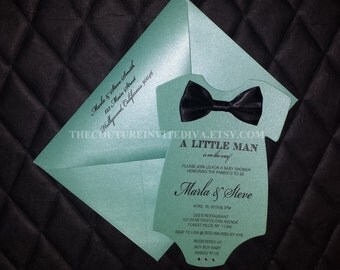 Little Man Baby Shower Invitation, Bow Tie Baby Shower Invite, It's a Boy Baby Shower, Baby Shower Invite, Onesie Invite