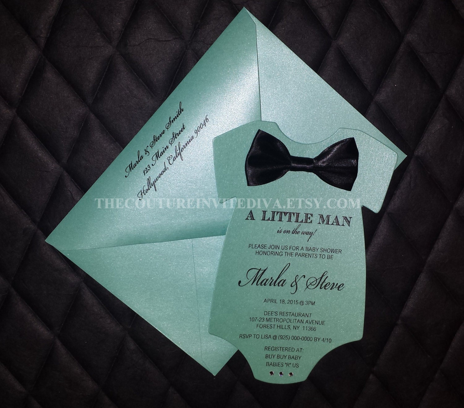 Little Man Baby Shower Invitation Bow Tie Baby Shower Invite