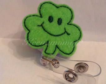 Shamrock Badge Holder-Shamrock ID Holder-Shamrock Retractable Badge-Shamrock Lanyard-Irish Lanyard-Irish Badge