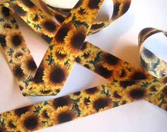 Sunflower Cotton Ribbon Trim, Multi Color, 1 3/8" inch wide, 1 yard, For Home Decor, Accessories, Scrapbook, Victorian & Romantic Crafts