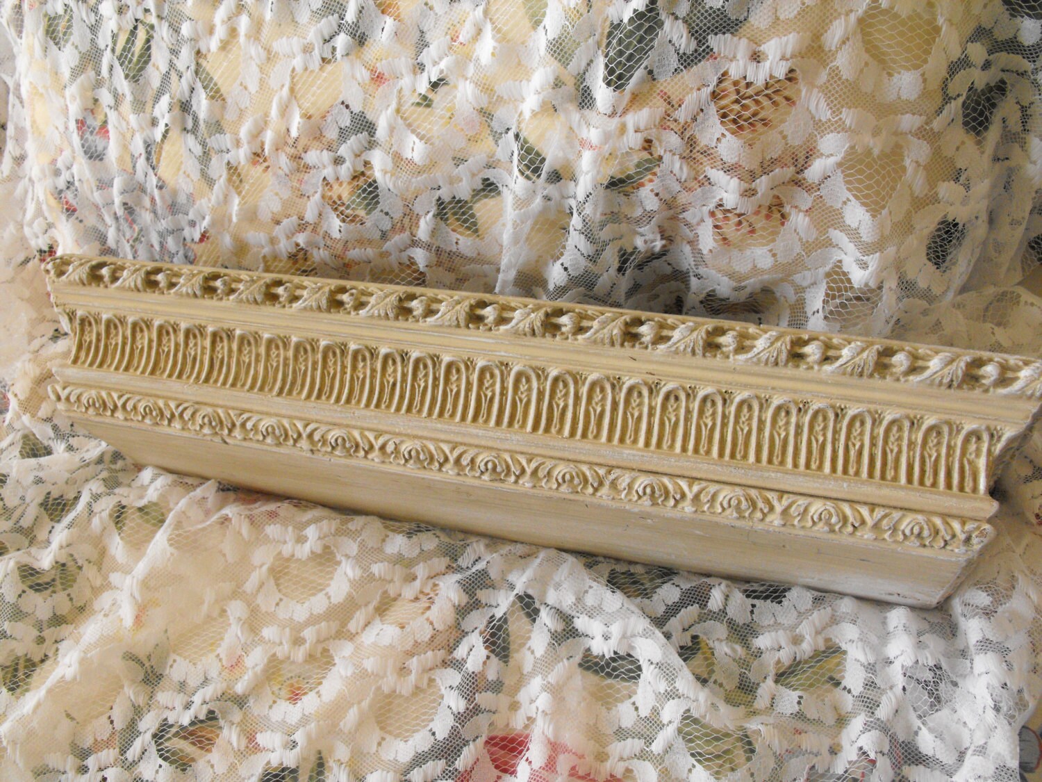 Long Vintage Ornate Floating Shelf Shabby Chic French Country