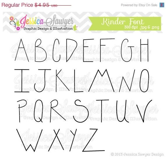 80% OFF - INSTANT DOWNLOAD, handwriting font, letter clipart, kids letters, for greeting cards, announcements, scrapbooking Il_570xn