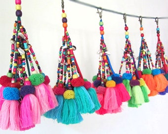 Tassel Purse Swag Tassel Beaded Purse Charm Tassel Keychain Tassel Decor Wholesale Tassel Supplies Assorted Colors Custom Orders