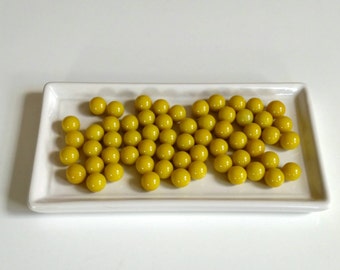 Vintage Agate Marbles. Yellow Green. 60 Total