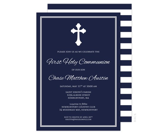 First Communion Invitation (First Holy Communion Invitation, Baptism Invitation, Christening Invitation, Confirmation Invitation, Blessing) Il_570xn