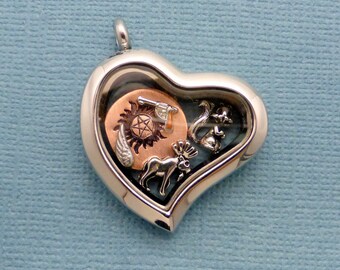 Supernatural Inspired - 200 Episodes & Still Going - A Floating Locket / Memory Locket / Living Locket - READY TO SHIP