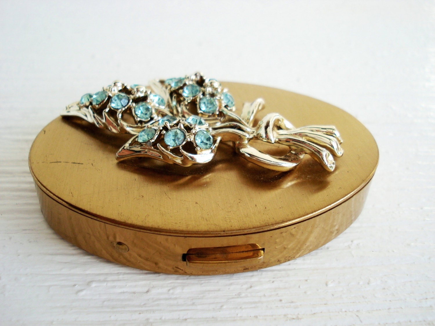 Boucle De Ceinture Carrée Cristaux Rhinestones Bleu Aqua – Métal Argenté – Occasion