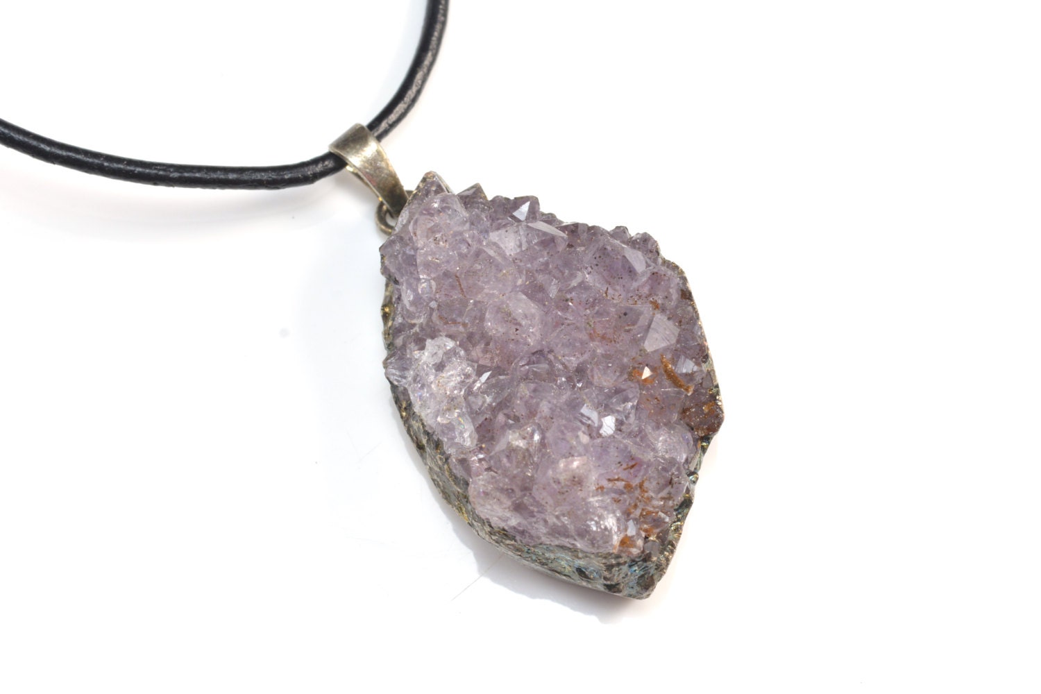 raw amethyst pendant