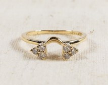 Unique 14K Yellow Gold 0.25 ctw Round Diamond Accented Ring Guard ...