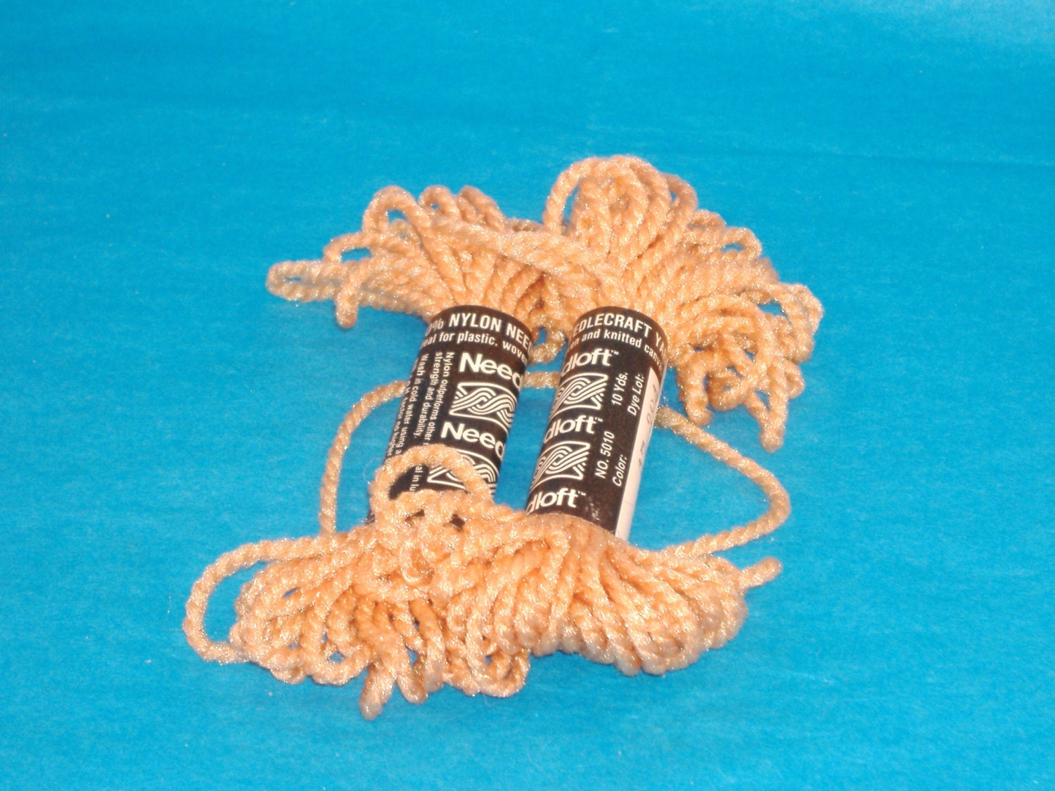 2X Needloft Nylon Plastic Canvas Yarn Coral 10 by debbisvintage