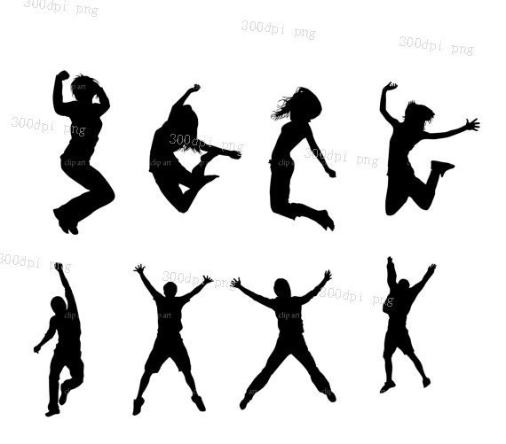 free clip art jumping silhouette - photo #37