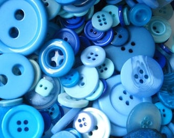 50 Mixed Blue Buttons Pack of Blue Buttons AM4