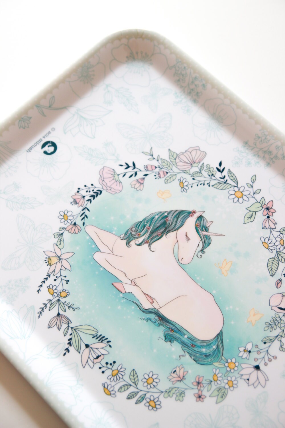 Large Decorative Melamine Tray Unicorn