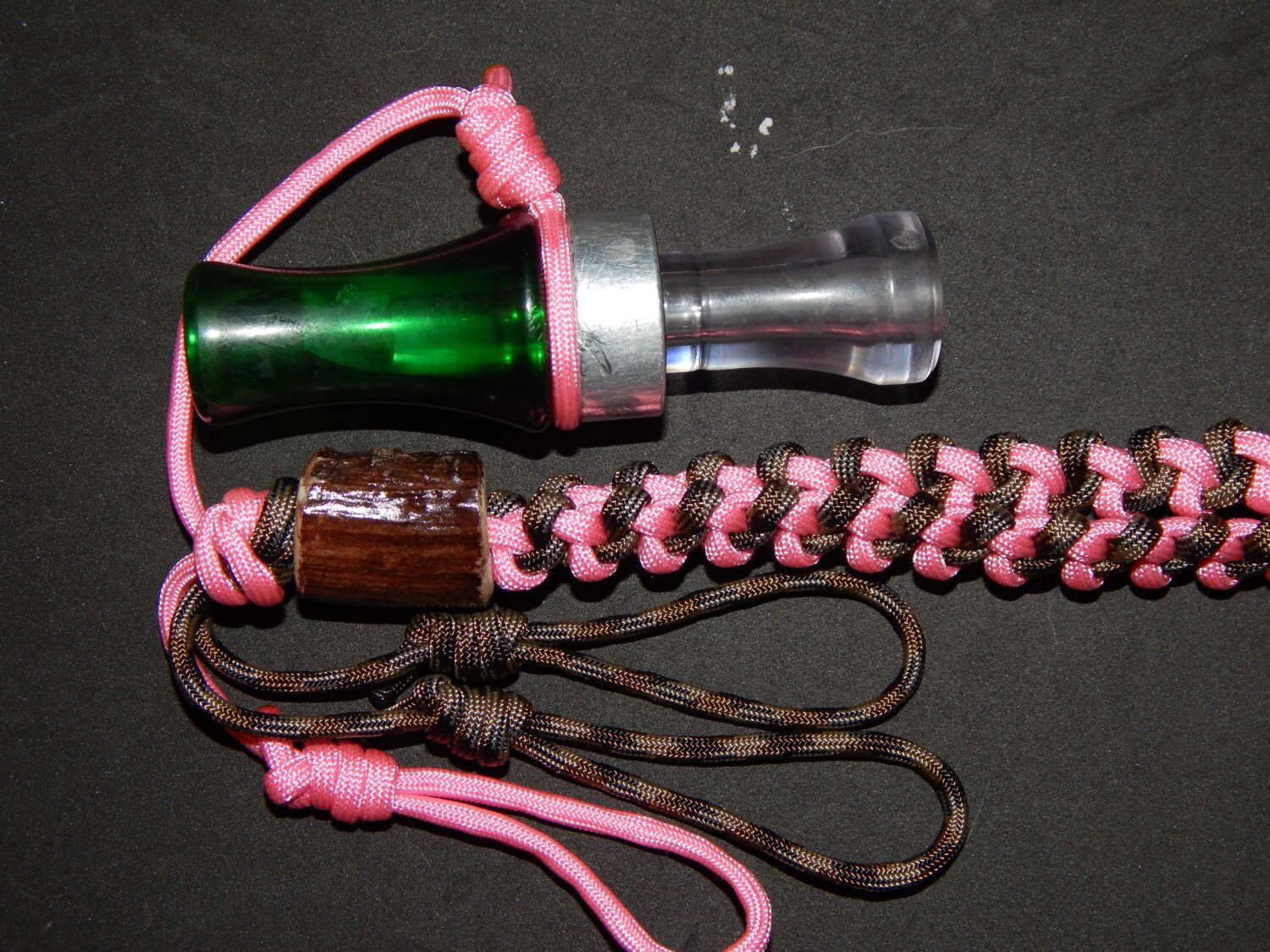 Hunting lanyard duck call lanyard with deer antler holds up