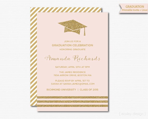 Gold Graduation Invitations 8