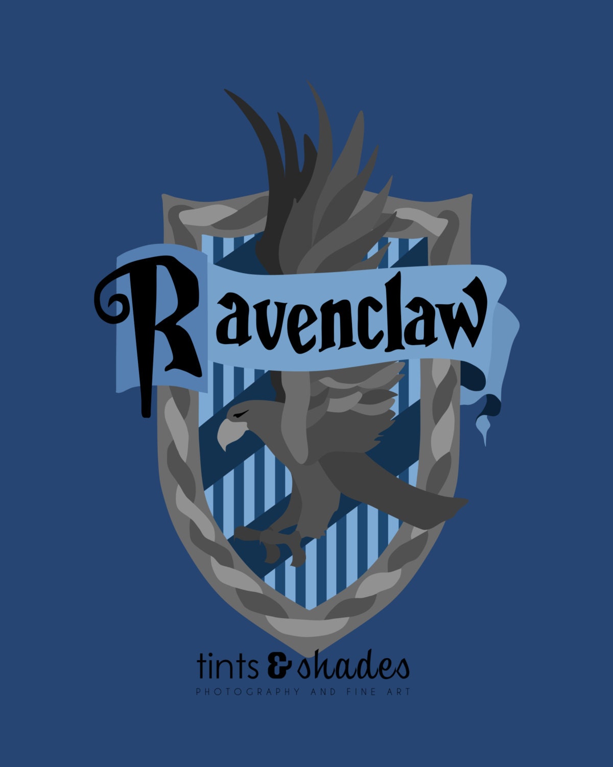 Ravenclaw Crest Minimalist Poster by TintsShadesFineArt on Etsy