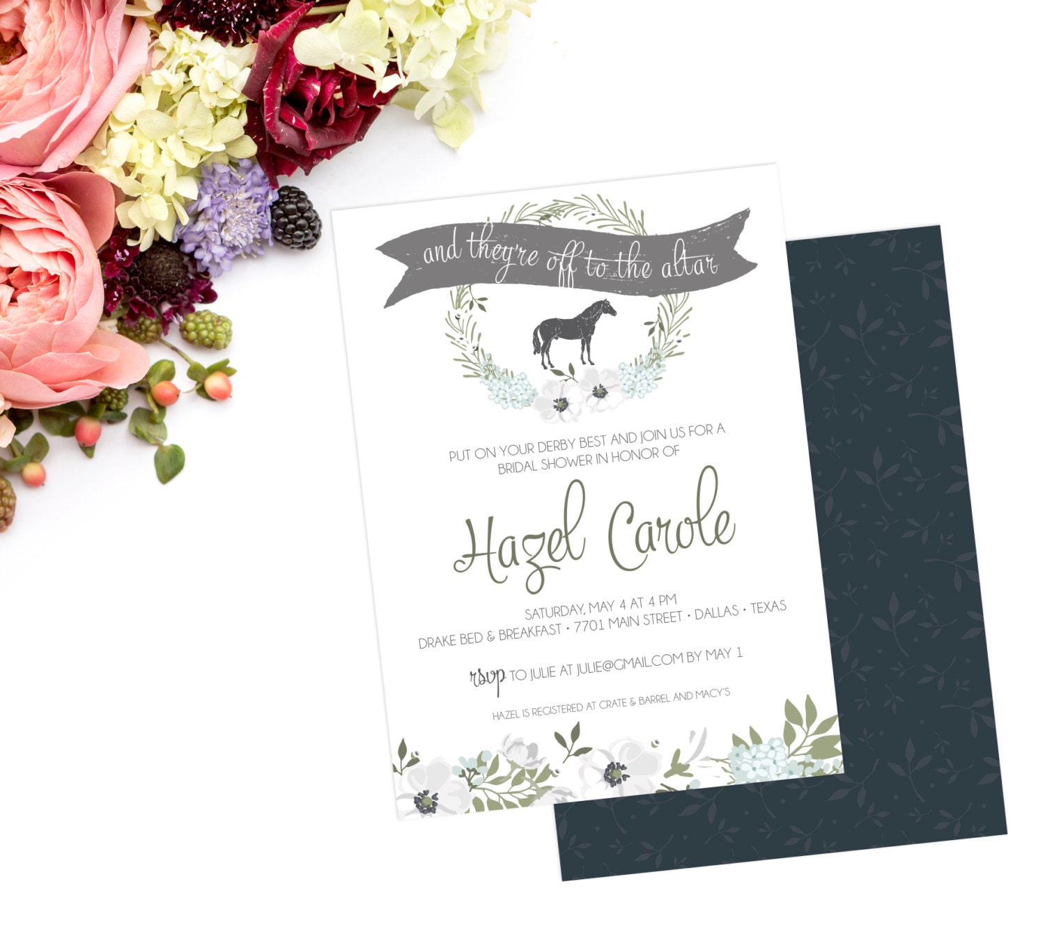 Bridal Kentucky Derby Bridal Invitations 7