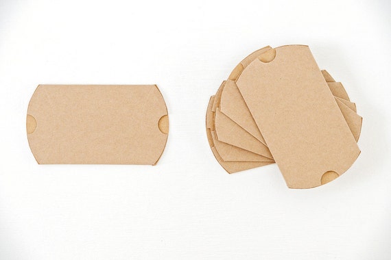 75 Medium Kraft Pillow Boxes 3.5x3x1 for Wedding Favors, Jewelry, Soaps, Gift Cards and More Il_570xn