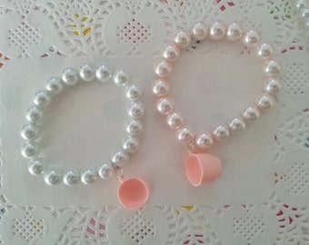 Hime Pearl Teacup bracelet - Hime Gyaru, Sweet Lolita