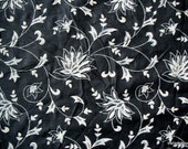 Floral Hand Stamped / Block Print Cotton and Mulberry Silk Blend Fabric by yard Floral Hand Stamped / Block Print Cotton and Mulberry Silk Blend Fabric by yard