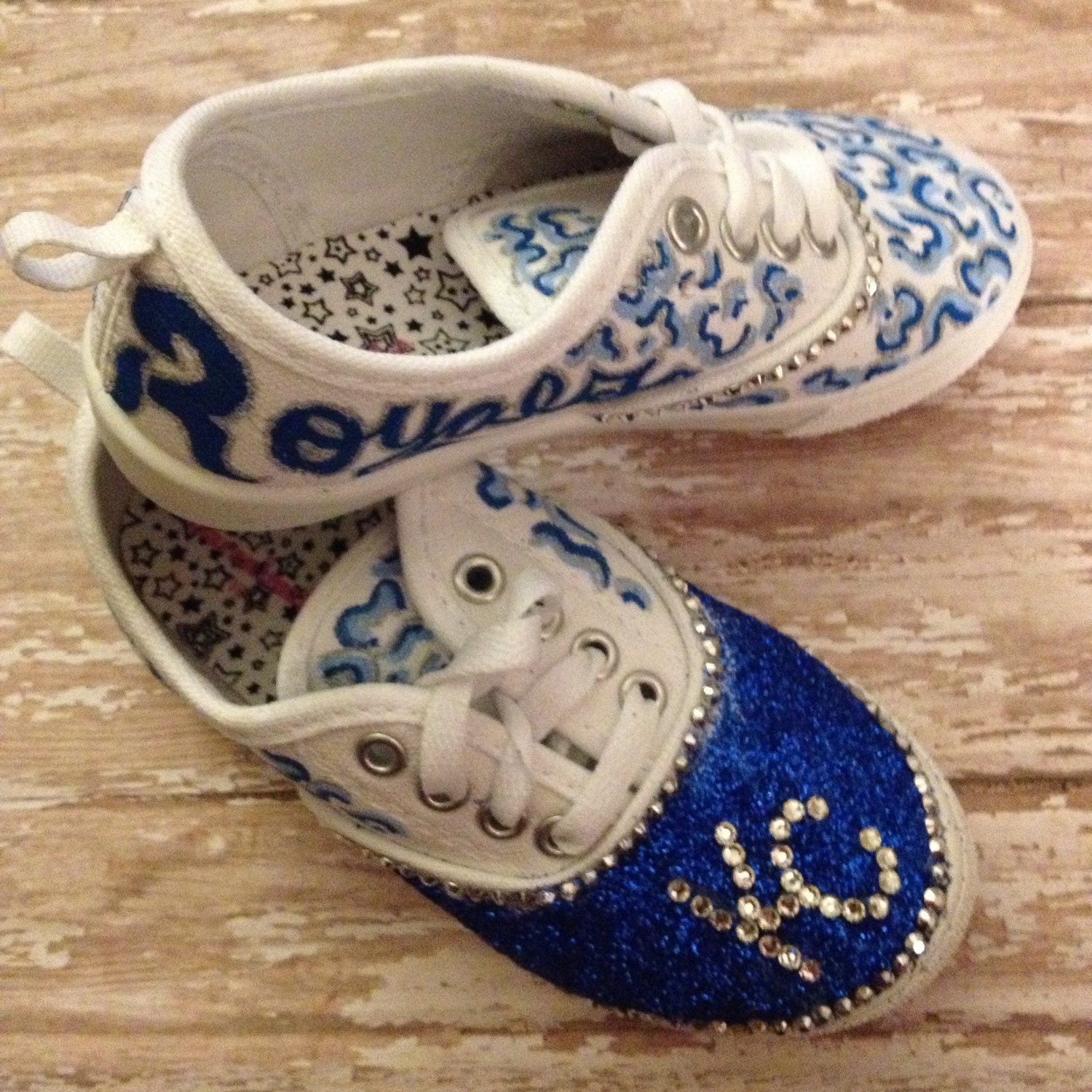 Chidrens royals inspired shoes Hand Painted Kansas City