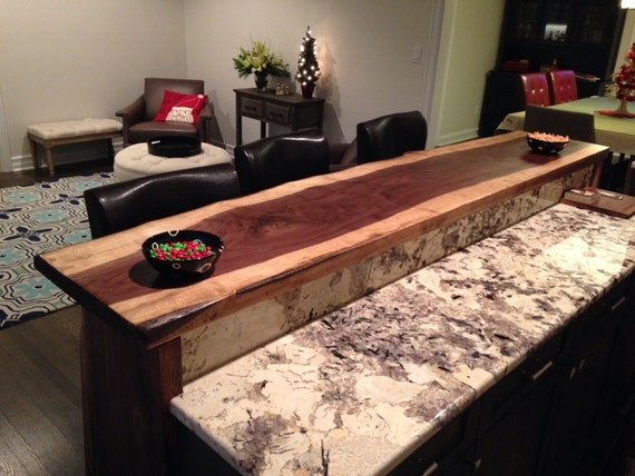 Live Edge Gorgeous Black Walnut Barskitchen Islandscounter