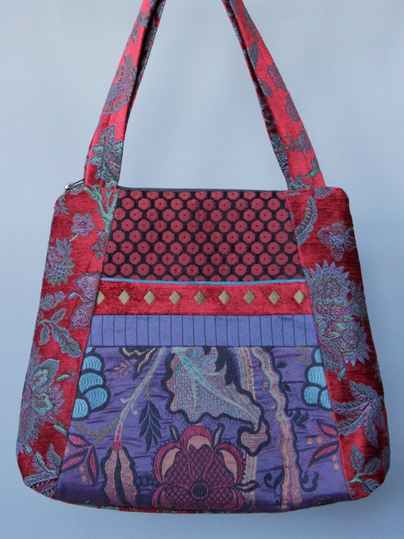 Concord Tapestry Tote Bag in Purple and by MaryLynnOSheaStudios