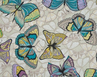 1 yard Linen-Valori Wells Cocoon Butterfly in Stonewash
