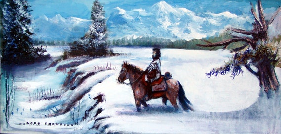 Items similar to Original Painting 'Mountain Man' 14x26 in on Etsy