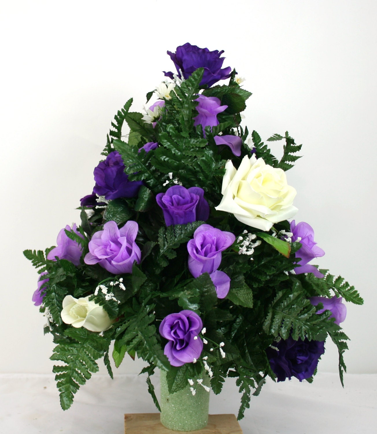Father's Day Cemetery Vase Flower Arrangement by Crazyboutdeco