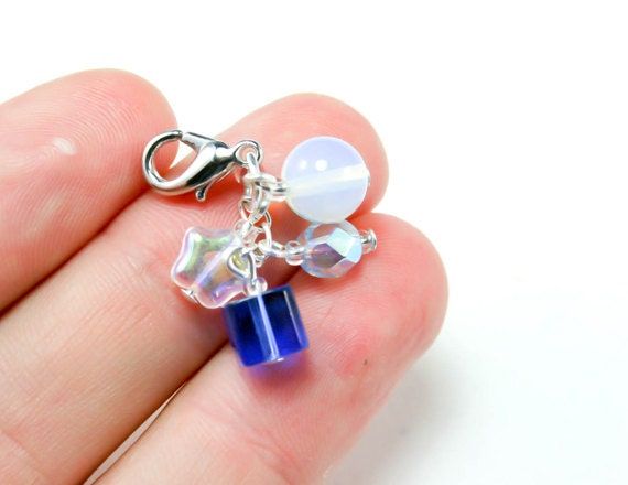 New Baby Boy Charm. Baby Boy Shower Favor. Beaded Star Charm