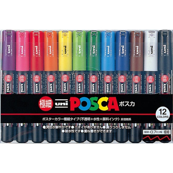 Uni-posca PC-1M Paint Marker Pen Extra Fine Point Set of