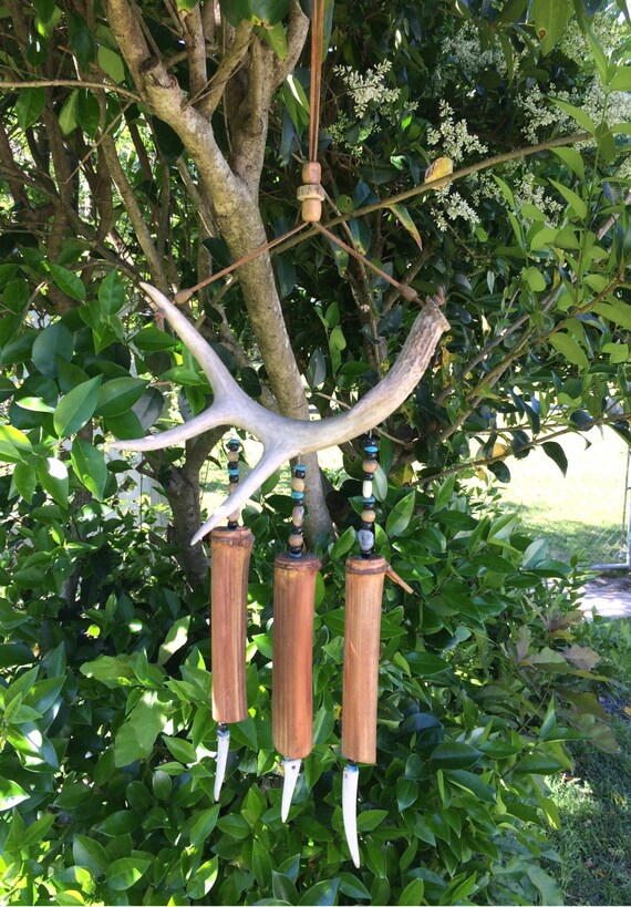 Deer Antler Wind Chime With Sc Bamboo Ooak Deer Antler Wind Chime With Sc Bamboo Ooak