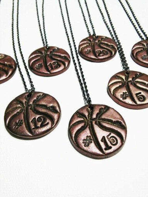 Items similar to 12 Basketball Necklaces Personalized with Player's