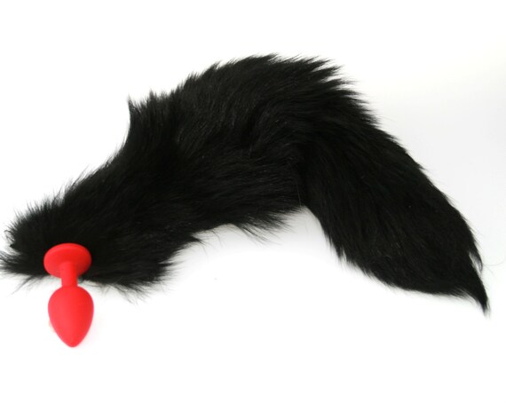 black fox tail butt plug black fox tail butt plug
