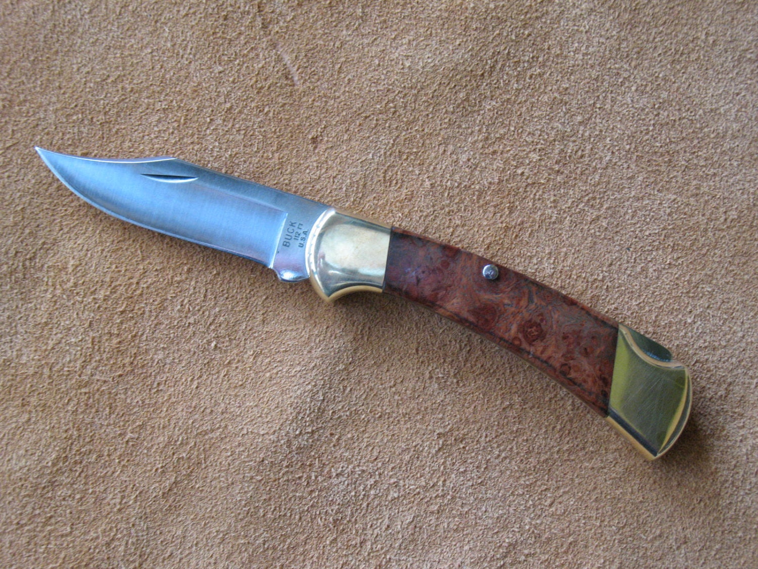 Buck 112 Ranger Knife with Amboyna Burl Custom Grips