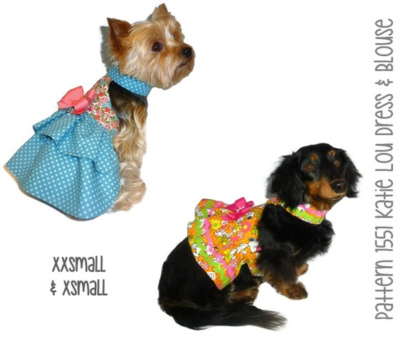 dress yardage pattern XXSmall * Kati & and Dog Dress Pattern 1551 Blouse Lou Dog XSmall