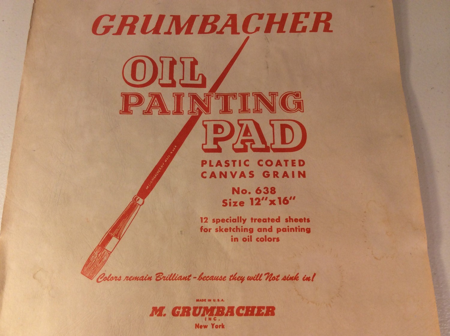 Vintage Grumbacher Artist Pad by VintagePickin on Etsy