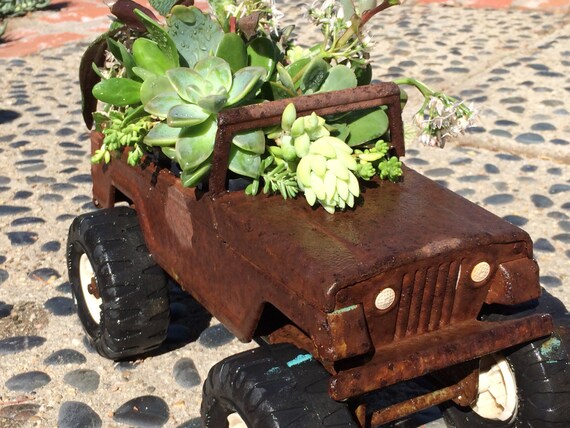 Succulent Planter Jeep Tonka Truck Succulent by TizaVintage