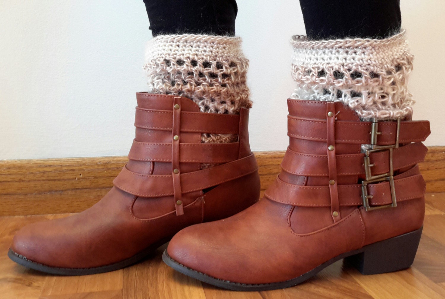 Crochet ankle boot cuffs. boot toppers. ladies size. by BeadGs