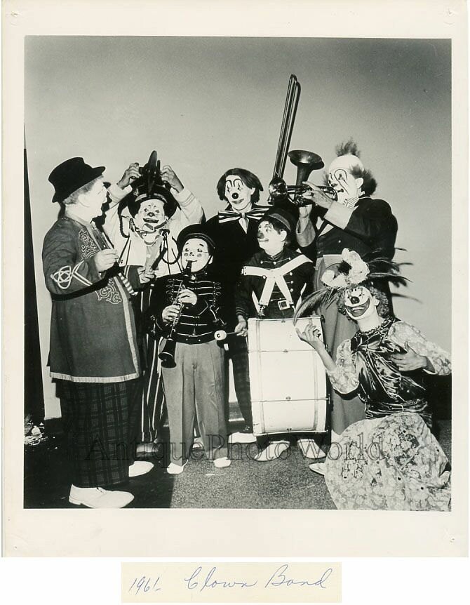 Clown band music instruments vintage circus photo