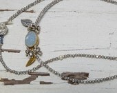 Tiny bubbles. Long labradorite necklace with iolite, pearls, 14k gold-filled quartz druzie and components, handmade, OOAK by ladeDAH!