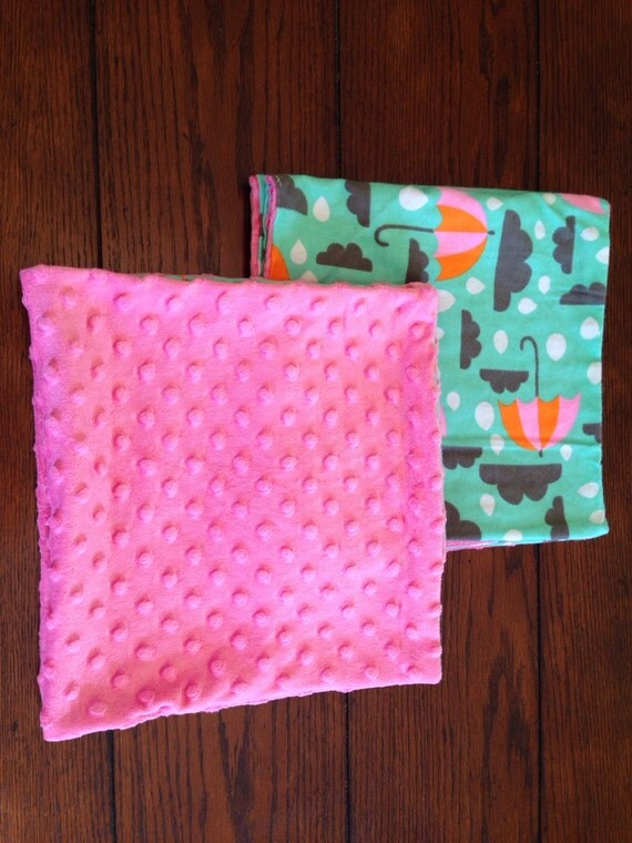 Large Set of Burp Cloths Rain Clouds Pink and Orange