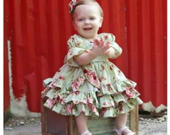 SALE...Buy 2 get 1 free...Victorian Romance Girls Wrap Peasant Tunic Dress Instant Download PDF Sewing Pattern 3-6M to 10